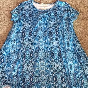 Blue patterned dress